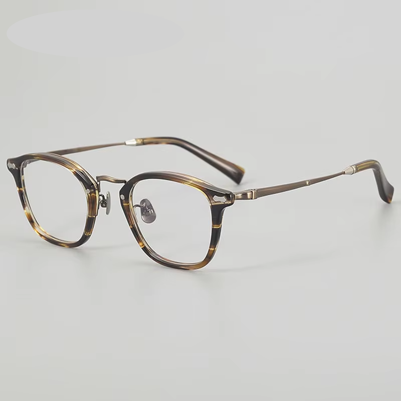 Eleccion Unisex Full Rim Square Titanium Acetate Eyelasses 942142 Full Rim Eleccion Brown - Bronze