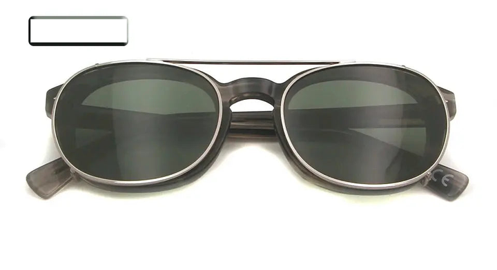 Esnbie Unisex Full Rim Oval Acetate Eyeglasses Clip On Sunglasses 1085.