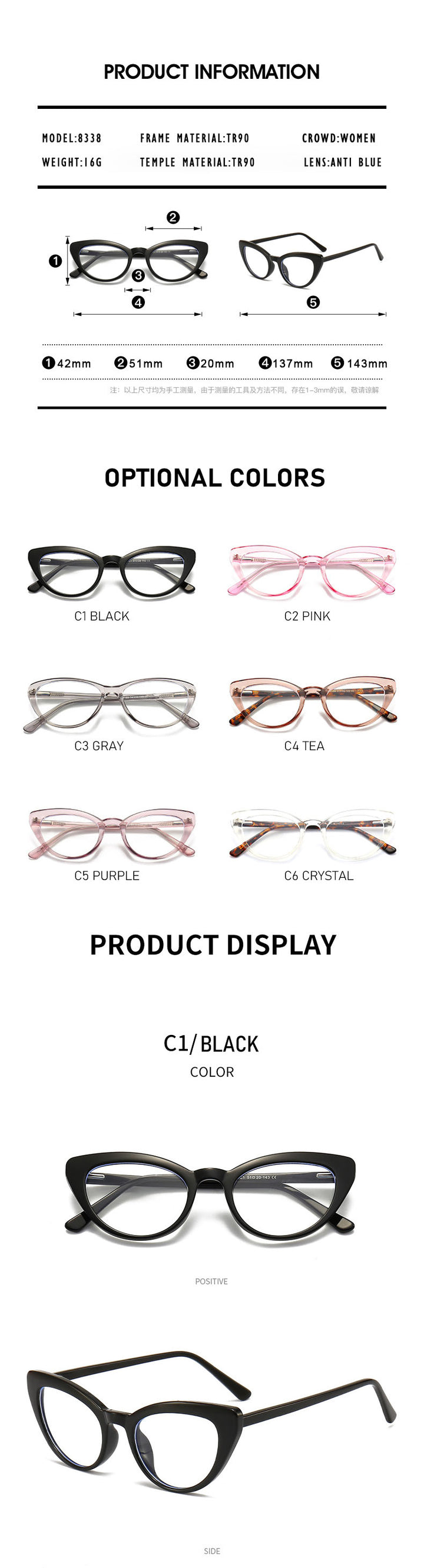 Kansept Womens Full Rim Oval Cat Eye Tr 90 Alloy Reading Glasses 58338 — view 1 | Kansept at FuzWeb