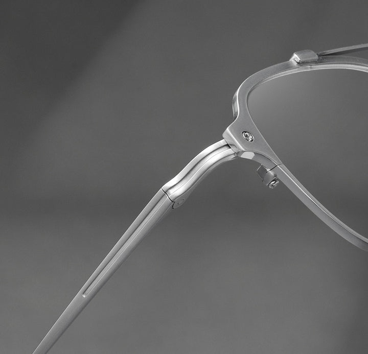 Bobbie Unisex Full Rim Square Double Bridge Titanium Eyeglasses 671319.