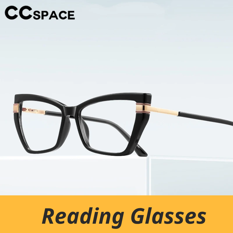 CCspace Women's Full Rim Square Tr 90 Alloy Reading Glasses 802700