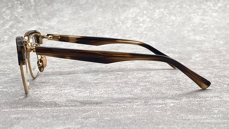 Nobler Unisex Semi Rim Large Square Titanium Acetate Eyeglasses M96.