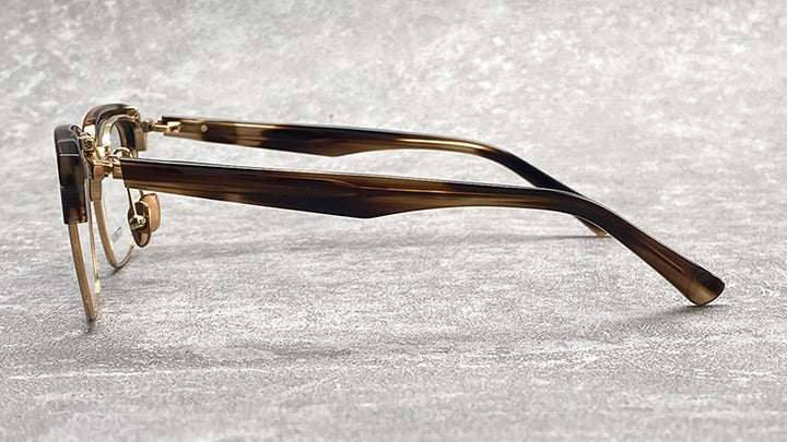 Nobler Unisex Semi Rim Large Square Titanium Acetate Eyeglasses M96.