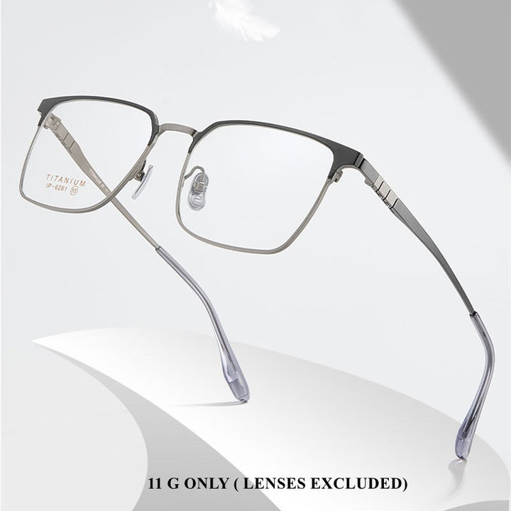 Chashma Ottica Unisex Full Rim Square Titanium Eyeglasses 976261 FuzWeb