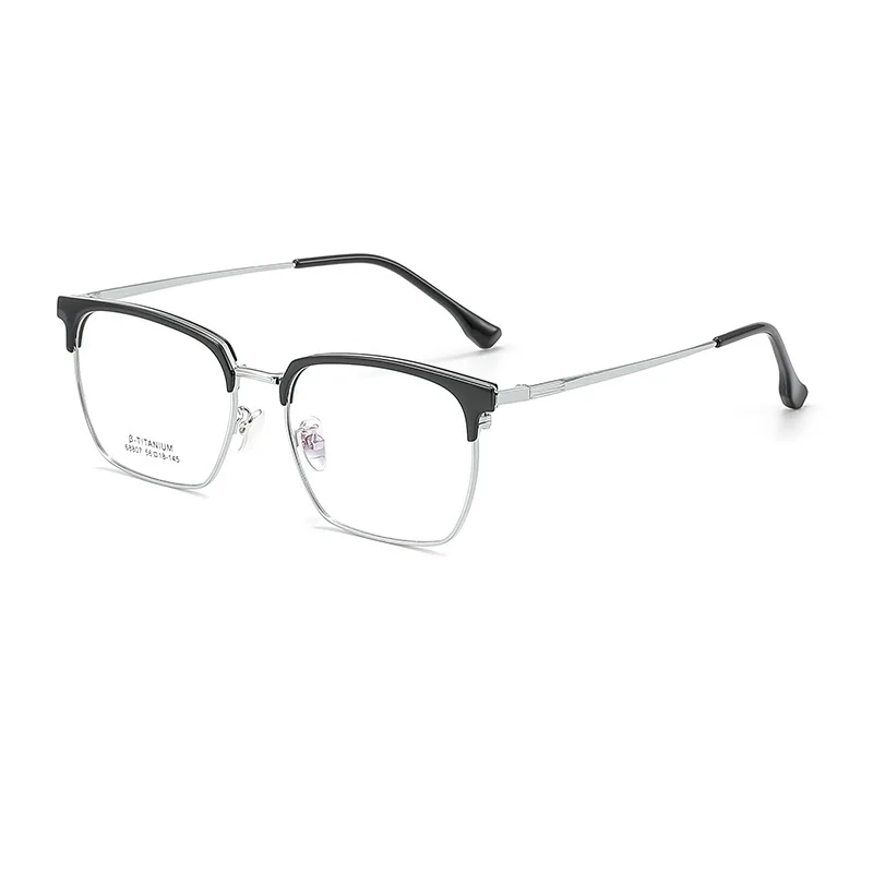 Gmei Optical 68807L unisex square stainless steel prescription eyeglasses — view 4