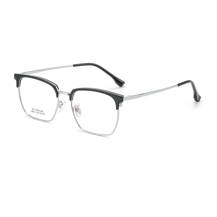 Gmei Optical 68807L unisex square stainless steel prescription eyeglasses — view 4