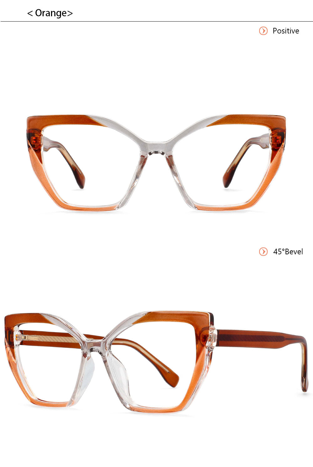 CCspace Womens Full Rim Cat Eye Tr 90 Titanium Frame Eyeglasses 54585 — view 10 | CCspace at FuzWeb