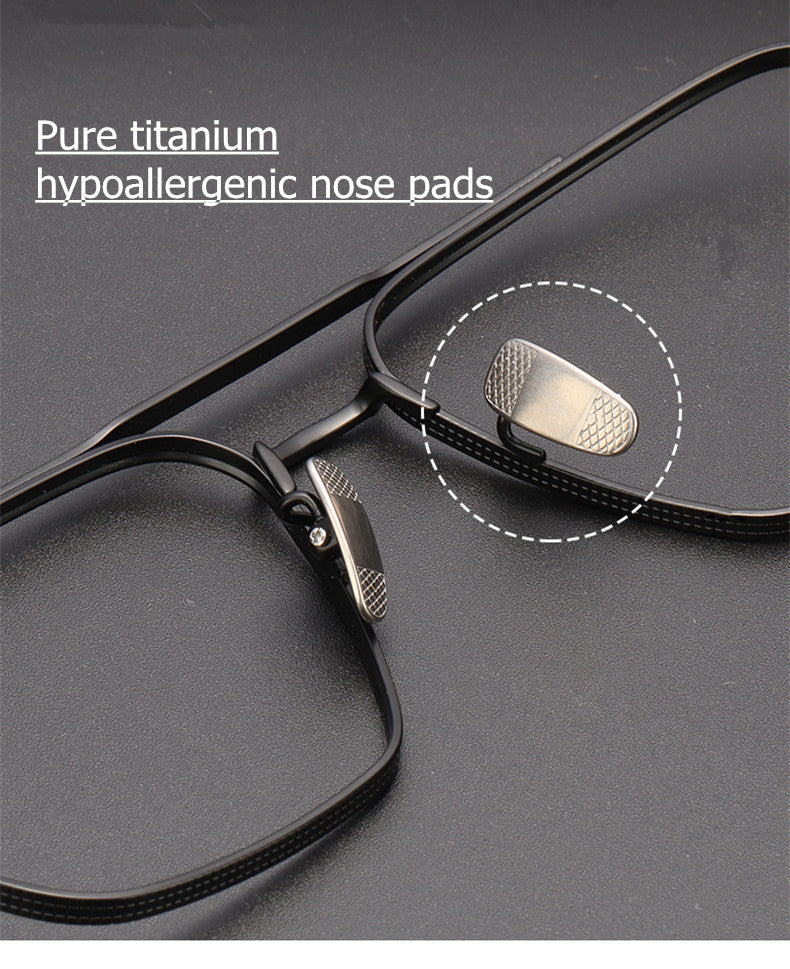 Aimee Unisex Full Rim Big Square Double Bridge Titanium Eyeglasses 5816 — view 5 | Aimee at FuzWeb