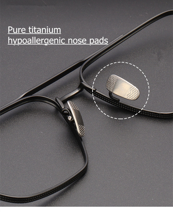 Aimee Unisex Full Rim Big Square Double Bridge Titanium Eyeglasses 5816 — view 5 | Aimee at FuzWeb