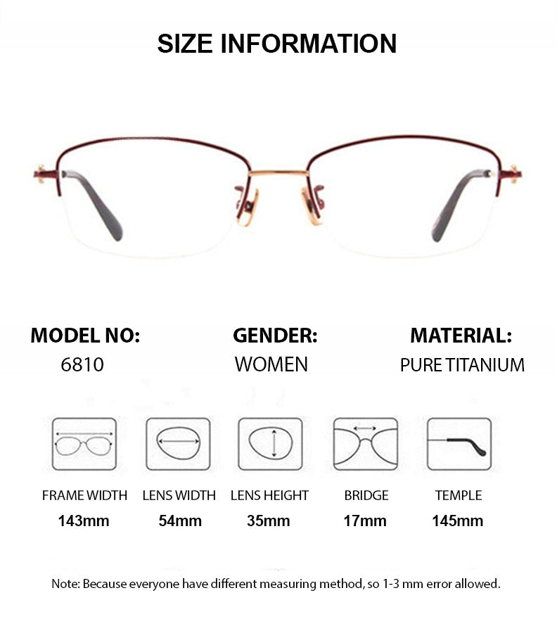 Chashma Ottica Womens Semi Rim Oval Square Titanium Eyeglasses 776810 — view 1 | Chashma Ottica at FuzWeb