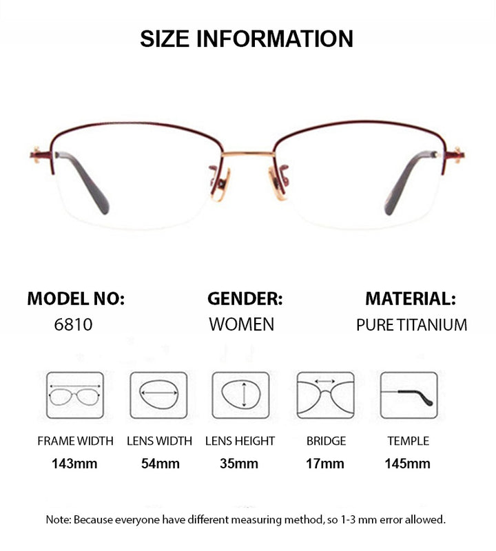Chashma Ottica Womens Semi Rim Oval Square Titanium Eyeglasses 776810 — view 1 | Chashma Ottica at FuzWeb