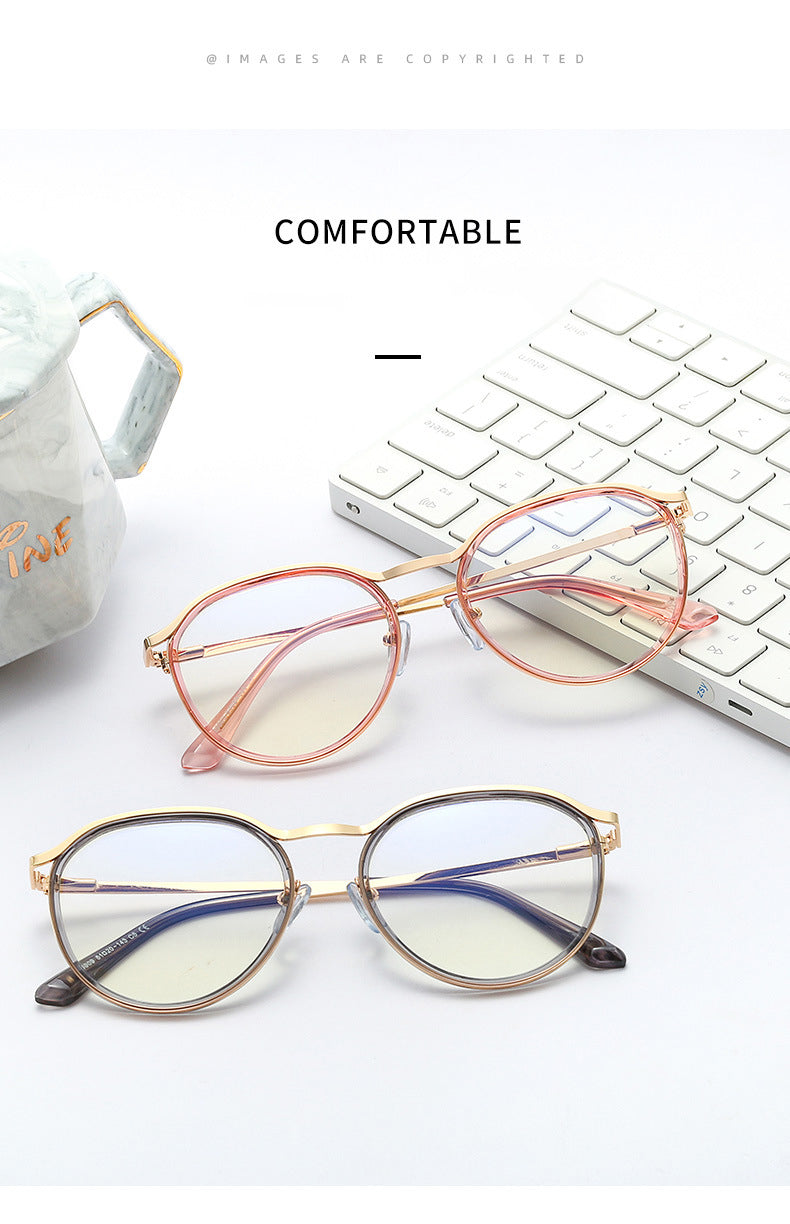 Hotony Womens Full Rim Round TR 90 Resin Alloy Frame Eyeglasses 95909 — view 2 | Hotony at FuzWeb
