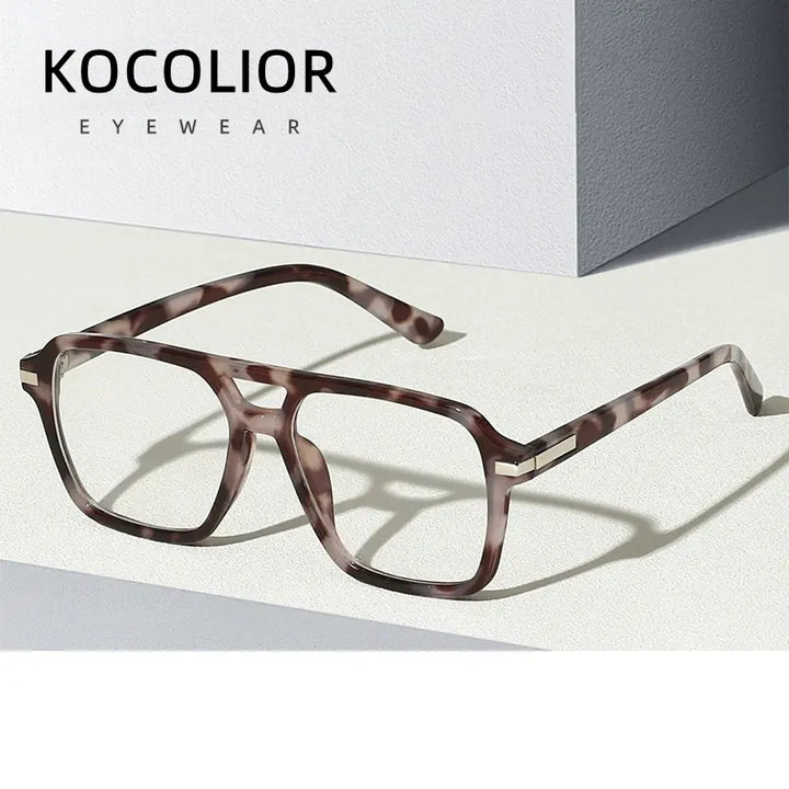 Kocolior 882200 Unisex Full Rim Square Double Bridge PC Frames FuzWeb