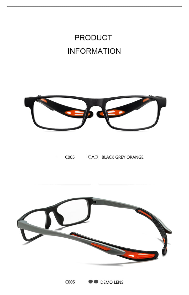 Oveliness Unisex Full Rim Square Tr 90 Titanium Sport Eyeglasses Olad55p.