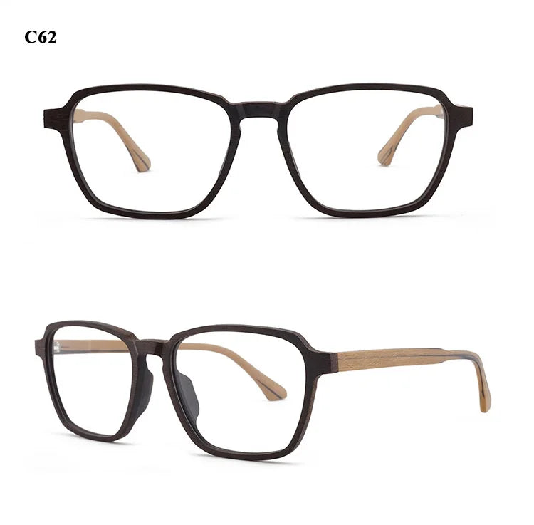 Hdcrafter Mens Full Rim Oversized Polygonal Square Wood Frame Eyeglasses 1694 — view 21 | Hdcrafter Eyeglasses at FuzWeb