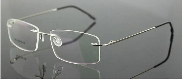 Chashma Ottica Unisex Rimless Rectangle Titanium Alloy Eyeglasses 763 — view 5 | Chashma Ottica at FuzWeb
