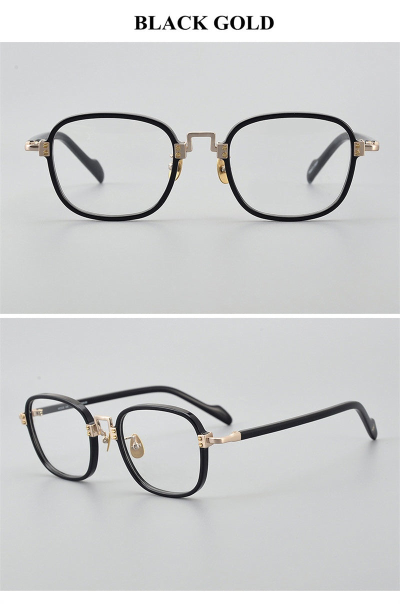 Chashma Unisex Full Rim Square Acetate Titanium Eyeglasses 190038.