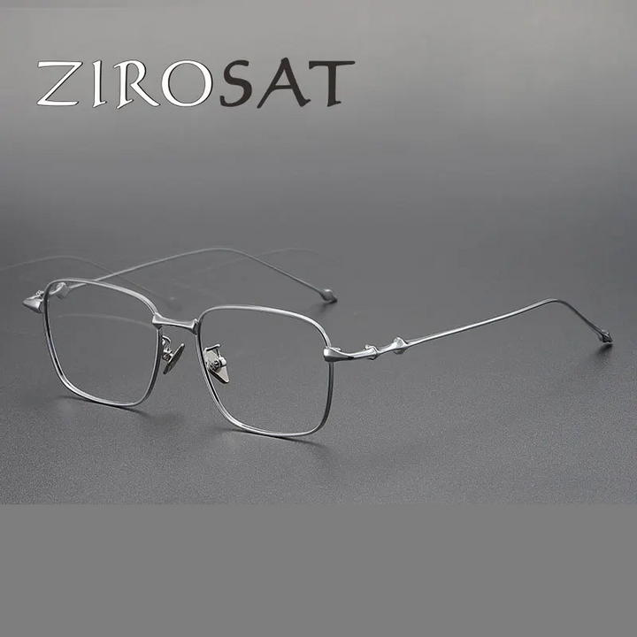 Zirosat Men's Full Rim Square Titanium Eyeglasses 87702
