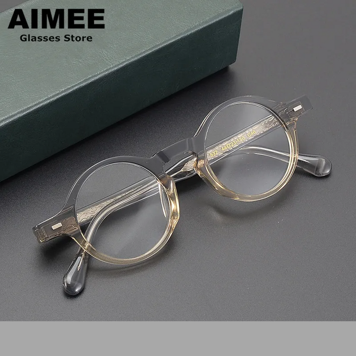 Aimee Unisex Full Rim Round Acetate Eyeglasses 29532