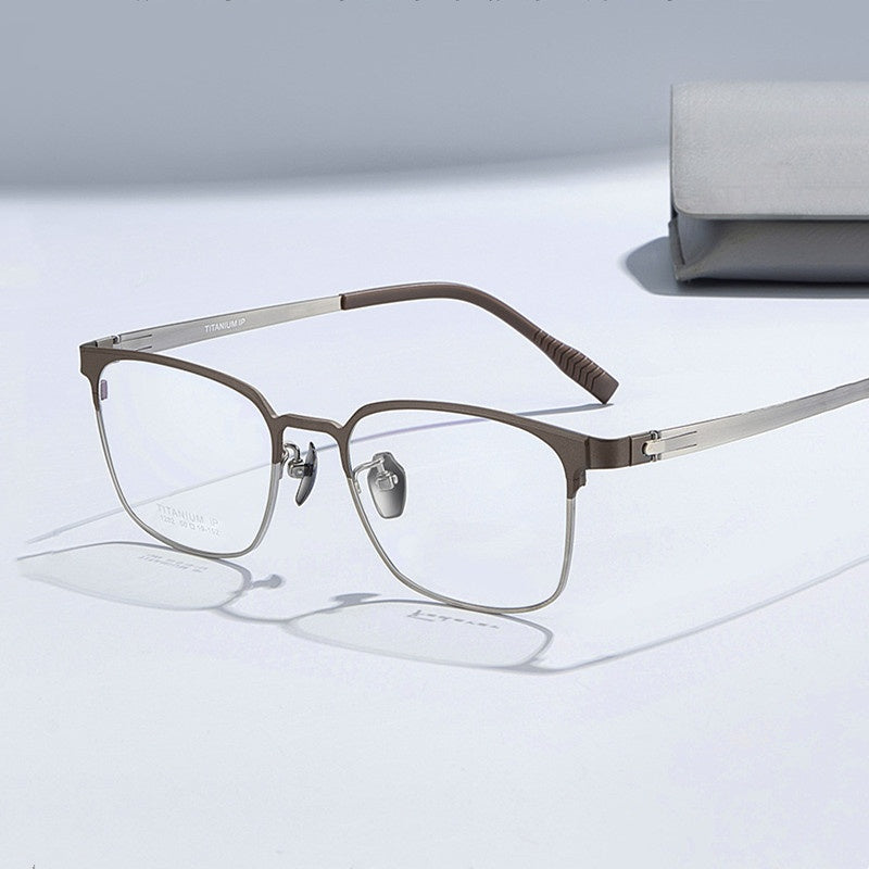 Chashma Ochki Unisex Full Rim Square Titanium Eyeglasses 881282.
