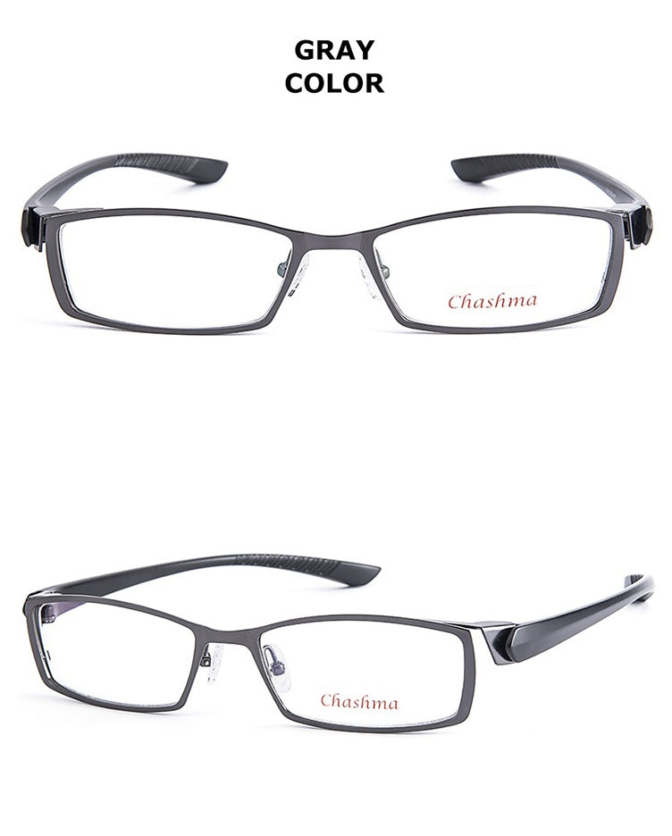 Chashma Ottica Men's Full Rim Rectangle Titanium Alloy Eyeglasses 58924.