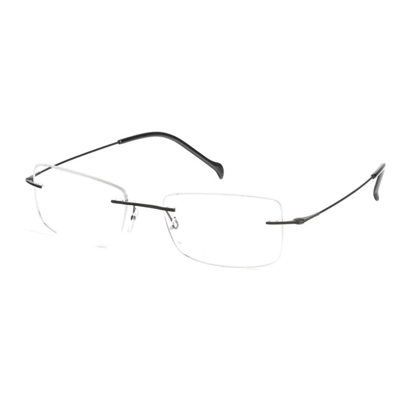 Chashma Ottica Mens Rimless Square Titanium Eyeglasses 16008 - Black
