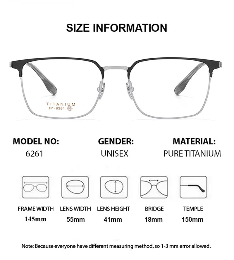Chashma Ottica Men's Full Rim Square Titanium Eyeglasses 406261.