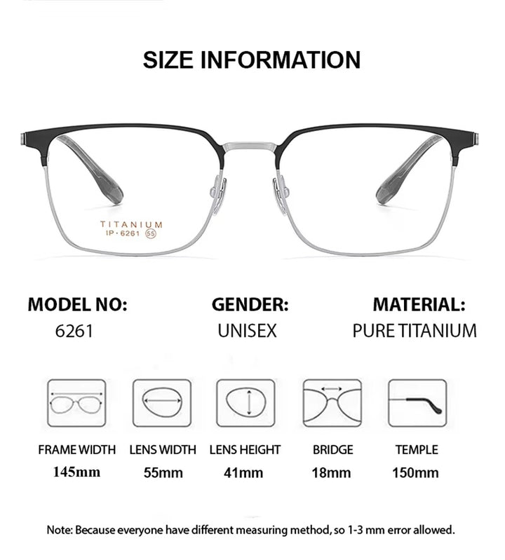 Chashma Ottica Unisex Full Rim Square Titanium Eyeglasses 976261 — view 1 | Chashma Ottica at FuzWeb