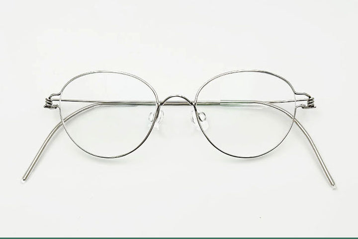 Yujo Unisex Full Rim Oval Steel Custom Nose Bridge Eyeglasses 150591 — view 2 | Yujo at FuzWeb