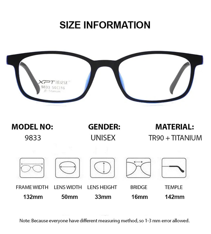 Chashma Ottica Womens Full Rim Square Tr 90 Titanium Eyeglasses 799833 — view 1 | Chashma Ottica at FuzWeb