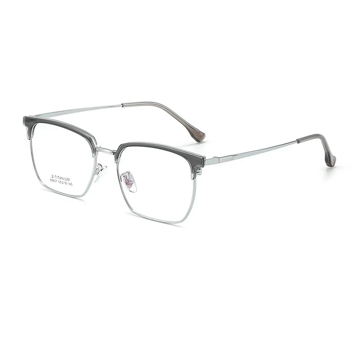 Gmei Optical 68807L unisex square stainless steel prescription eyeglasses — view 7