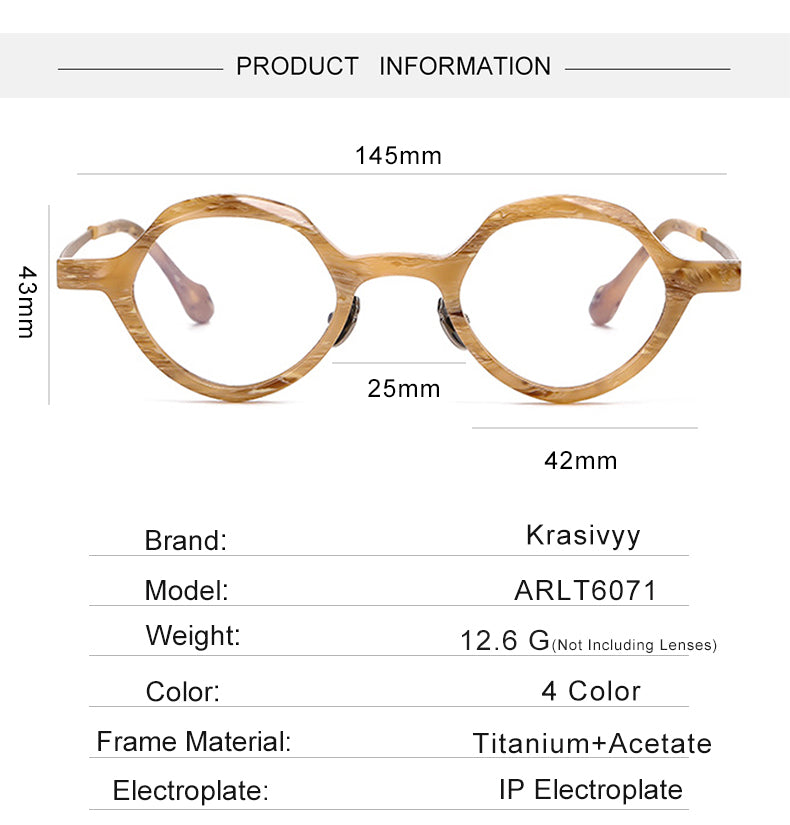 Krasivyy Unisex Full Rim Oval Titanium Acetate Eyeglasses 96071 — view 1 | Krasivyy at FuzWeb