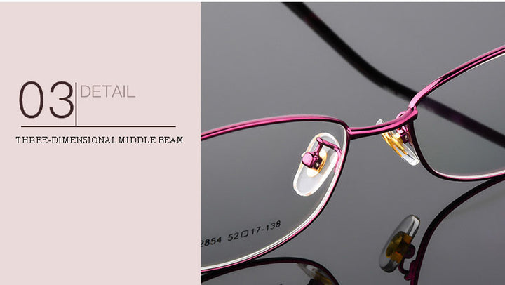 Womens Full Rim Oval Eyeglasses Alloy Frame 2854 — view 11 | Bclear at FuzWeb