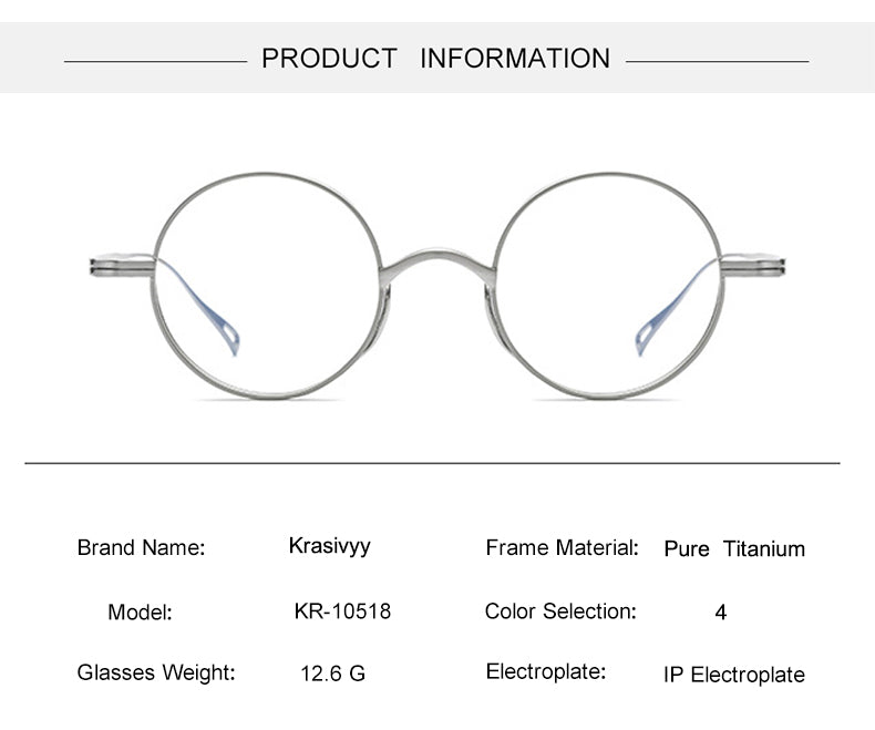 Krasivyy Womens Full Rim Small Round Titanium Eyeglasses 10518 — view 1 | Krasivyy at FuzWeb