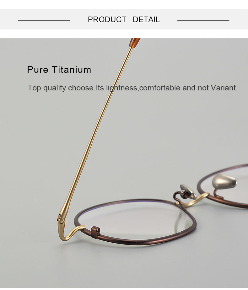 Krasivyy Unisex Full Rim Irregular Round Titanium Eyeglasses 45960.