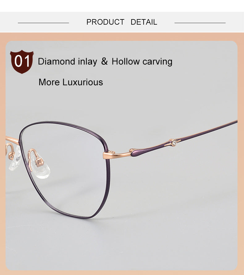 Krasivyy Womens Full Rim Square Cat Eye Titanium Eyeglasses 443007 — view 4 | Krasivyy at FuzWeb