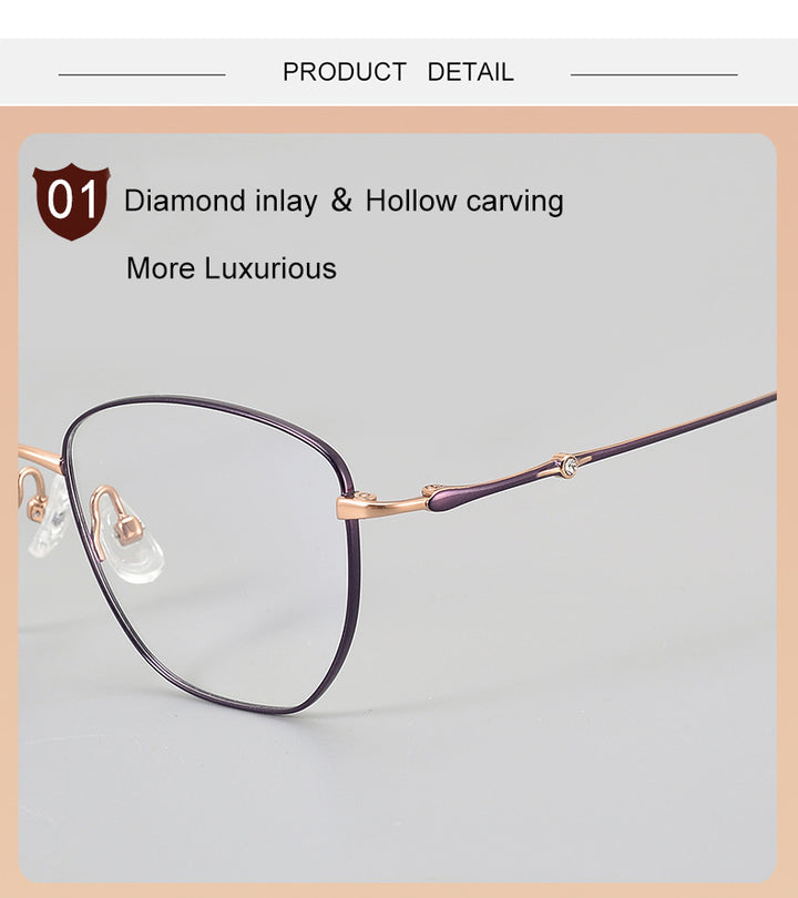 Krasivyy Womens Full Rim Square Cat Eye Titanium Eyeglasses 443007 — view 4 | Krasivyy at FuzWeb