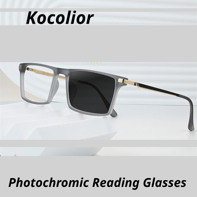 Kocolior Women's Full Rim Square TR 90 Alloy Photochromic Reading Glasses 726092
