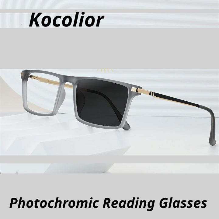 Kocolior Women's Full Rim Square TR 90 Alloy Photochromic Reading Glasses 726092
