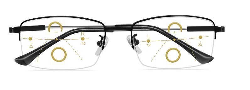 Evunhuo Full Rim Square Titanium Alloy Progressive Reading Glasses 4579 — view 7 | Evun Huo at FuzWeb