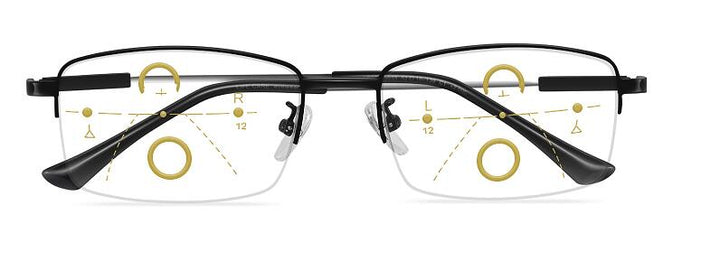 Evunhuo Full Rim Square Titanium Alloy Progressive Reading Glasses 4579 — view 7 | Evun Huo at FuzWeb