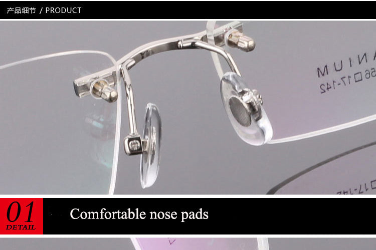Bclear Unisex Rimless Square Titanium Eyeglasses 89264 — view 1 | Bclear at FuzWeb