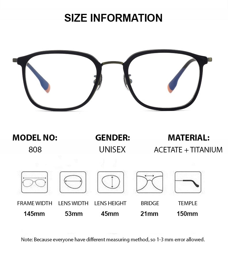 Chashma Ottica Mens Full Rim Square Acetate Titanium Eyeglasses 776808 — view 1 | Chashma Ottica at FuzWeb