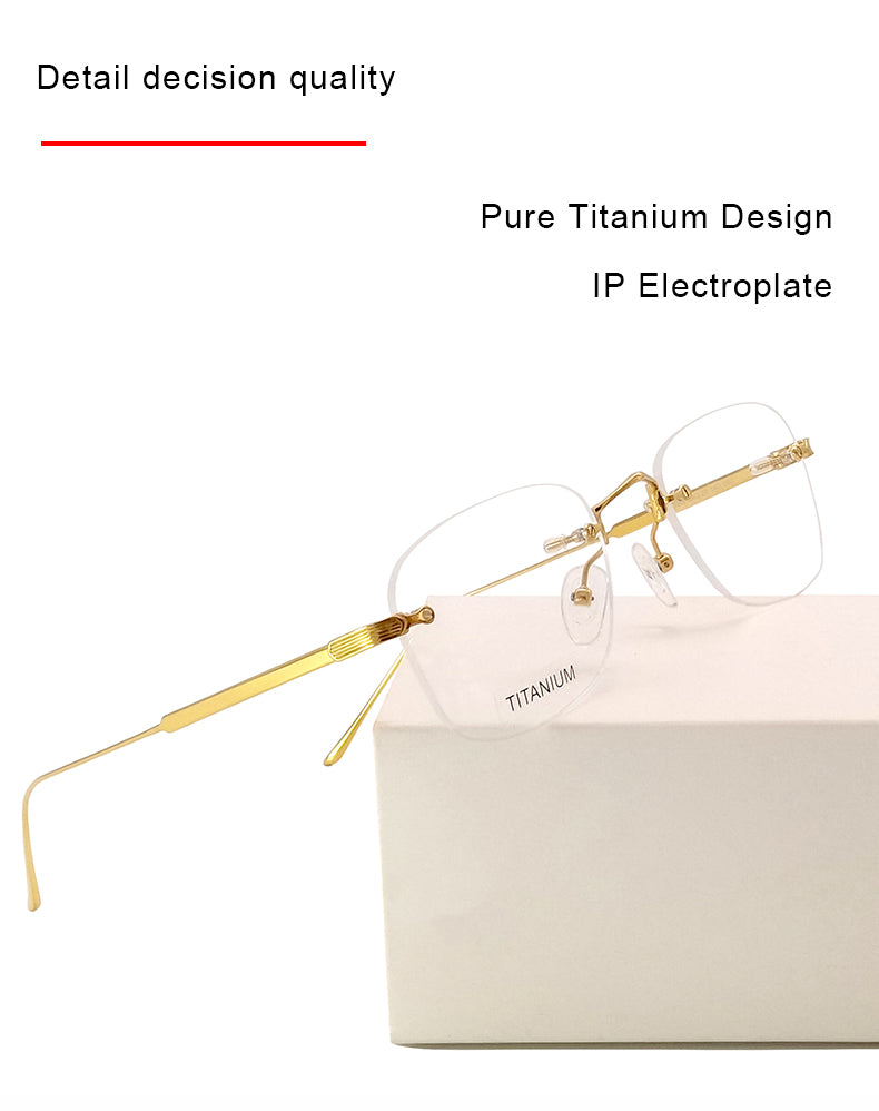 Krasivyy Unisex Rimless Oval Titanium Eyeglasses 2280 — view 2 | Krasivyy at FuzWeb