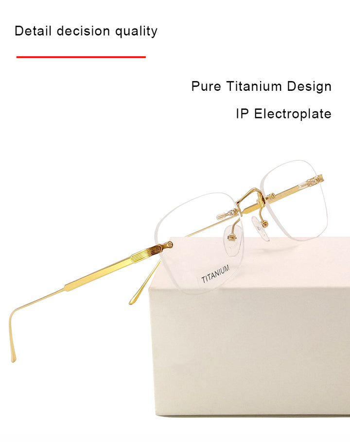 Krasivyy Unisex Rimless Oval Titanium Eyeglasses 2280 — view 2 | Krasivyy at FuzWeb