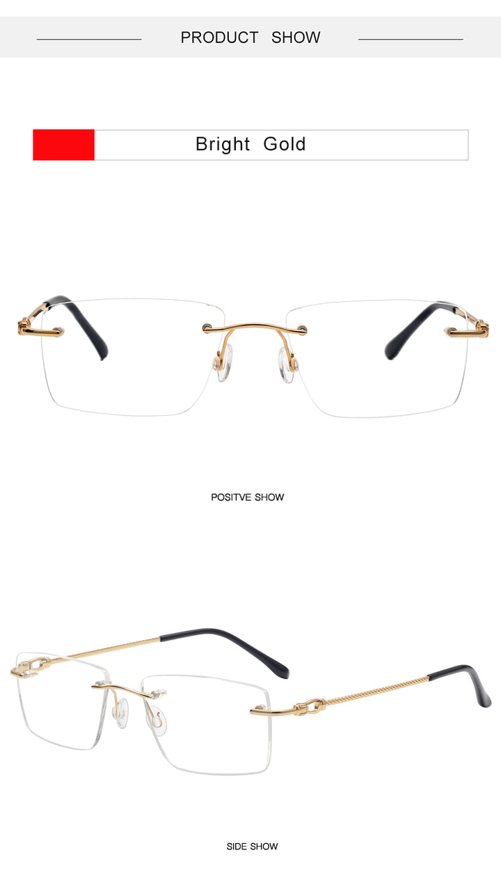 Krasivyy Unisex Rimless Square Titanium Eyeglasses Kr8661 — view 5 | Krasivyy at FuzWeb