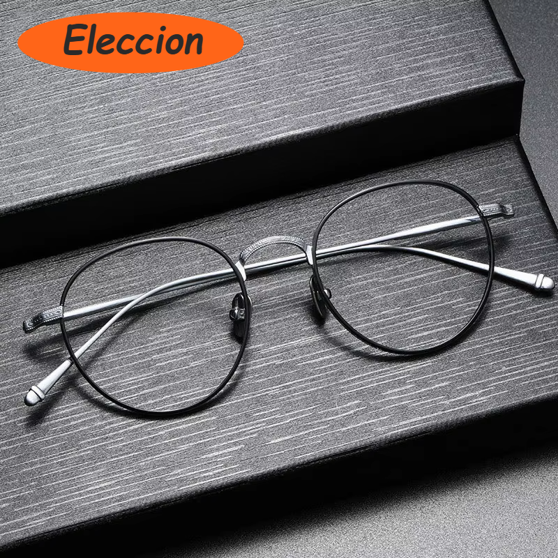 Eleccion Women's Full Rim Oval Round Titanium Eyeglasses 93085 Full Rim Eleccion