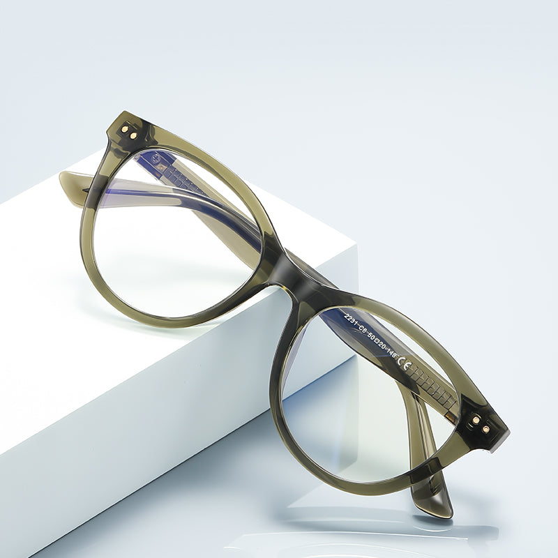 Vicky Unisex Full Rim Round Tr 90 Titanium Reading Glasses 622231 — view 1 | Vicky at FuzWeb