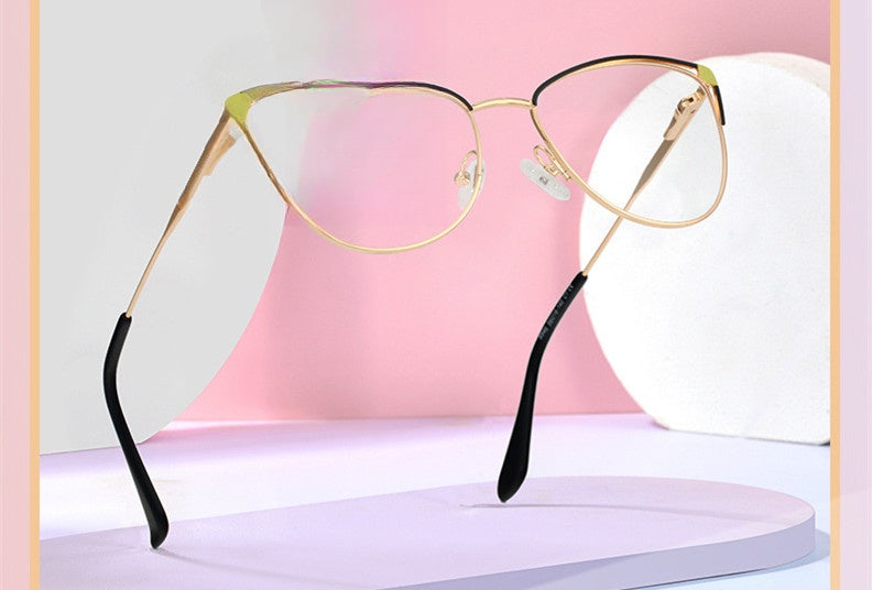 Chashma Womens Full Rim Oval Cat Eye Steel Eyeglasses 778546 — view 2 | Chashma at FuzWeb