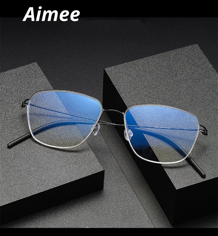 Aimee Women's Full Rim Polygon Square Titanium Eyeglasses 431754